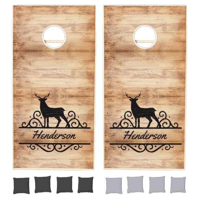 Rustic Monogram Cornhole Set (Set)