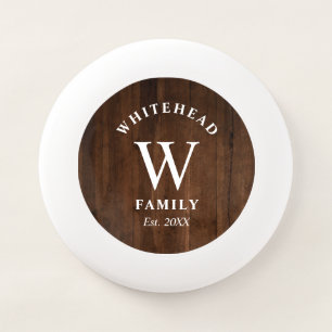 Rustic Monogram Dark Wood Wham-O Frisbee