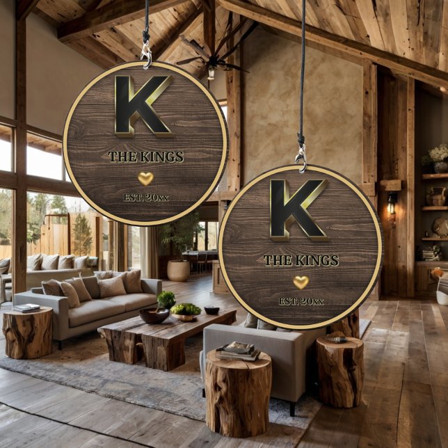 Rustic Monogram Elegant Gold Family Home Wind Chime (Creator Uploaded)