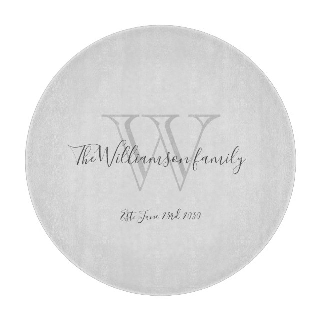  Rustic Monogram Family Name Initial Cool Chic  Cutting Board (Front)