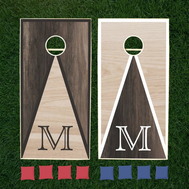 Rustic Monogram Family Personalized Cornhole Set (Creator Uploaded)