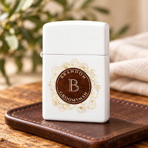 Rustic Monogram Groomsman Zippo Lighter