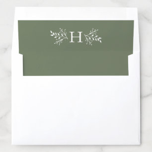 Rustic monogram holiday envelope liner