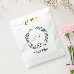 Rustic Monogram I Do BBQ Wedding Shower Favor Bag