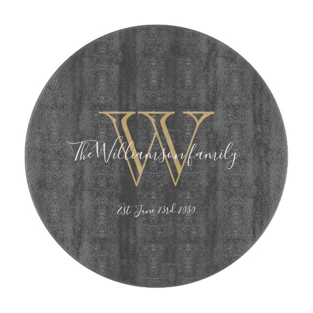 Rustic Monogram Initial Family Name Chic  Cutting Board (Front)