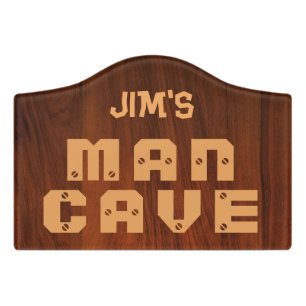 Rustic Monogram Man Cave Door Sign