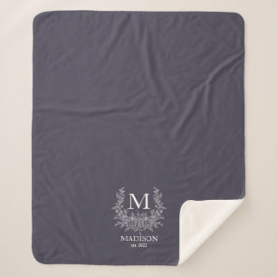 Rustic Monogram Personalized Initial  Sherpa Blanket
