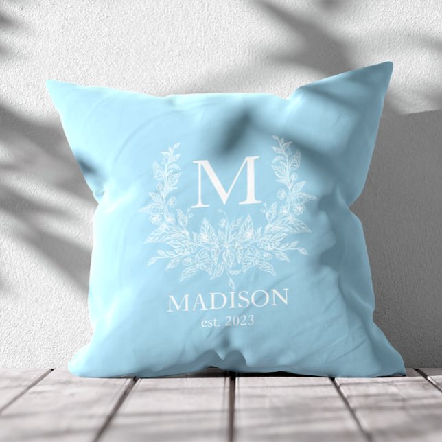Rustic Monogram Personalized Initial Throw Pillow (Creator Uploaded)
