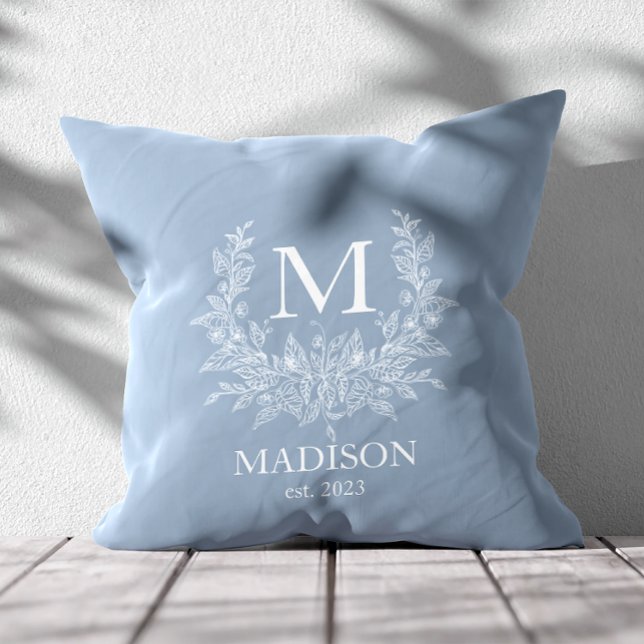 Rustic Monogram Personalized Initial Throw Pillow (Creator Uploaded)
