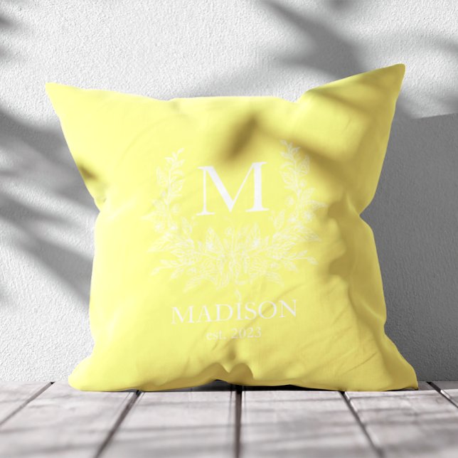 Rustic Monogram Personalized Initial Throw Pillow (Creator Uploaded)