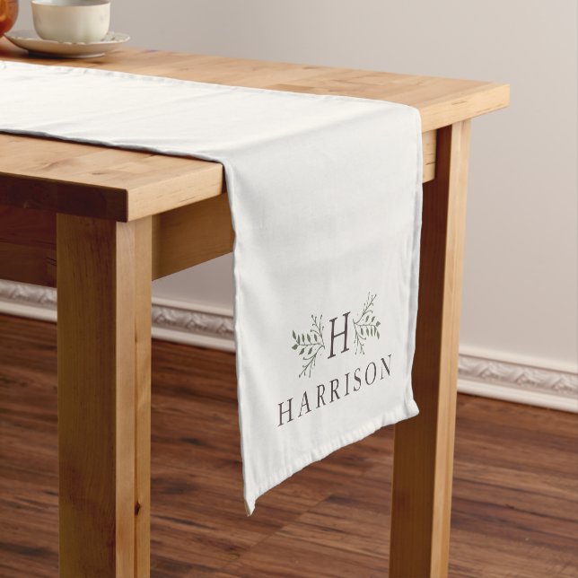 Rustic monogram personalized short table runner (In Situ)
