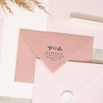 Rustic monogram return address rubber stamp