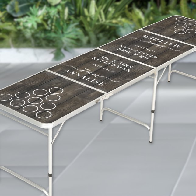 Rustic Monogram Wedding Beer Pong Table (Rustic Monogram Wedding Beer Pong Table )