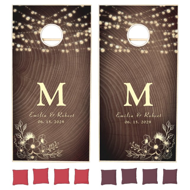 Rustic Monogram Wedding Cornhole Set (Set)