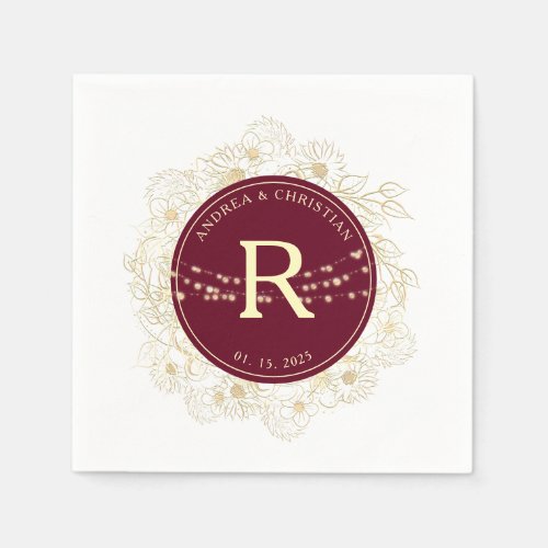 Rustic Monogram Wedding Napkins