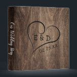 Rustic Monogram Wood Heart Wedding Album 3 Ring Binder<br><div class="desc">Rustic Monogram Wood Heart Wedding Album Wedding Album.</div>