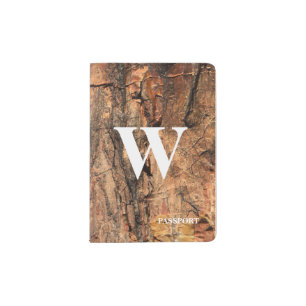 Rustic Monogrammed Passport Holder