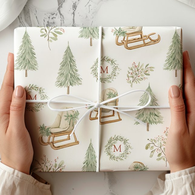 Rustic Monogran Woodland Wrapping Paper (Creator Uploaded)