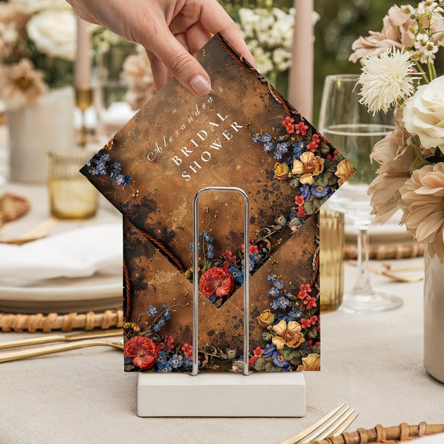 Rustic Moody Autumn Floral Bridal Shower Napkins (Creator Uploaded)