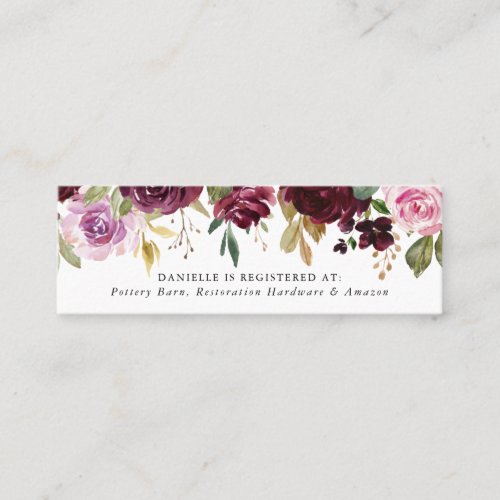 Rustic Moody Floral  Bridal Registry Cards
