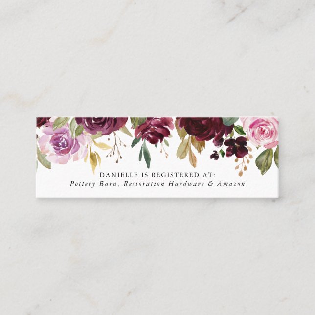 Rustic Moody Floral | Bridal Registry Cards (Front)