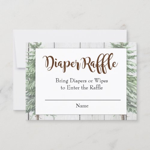 Rustic Moose Baby Shower Diaper Raffle Card