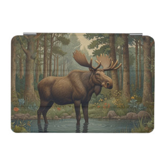 Rustic moose boho woodland forest greenery iPad mini cover