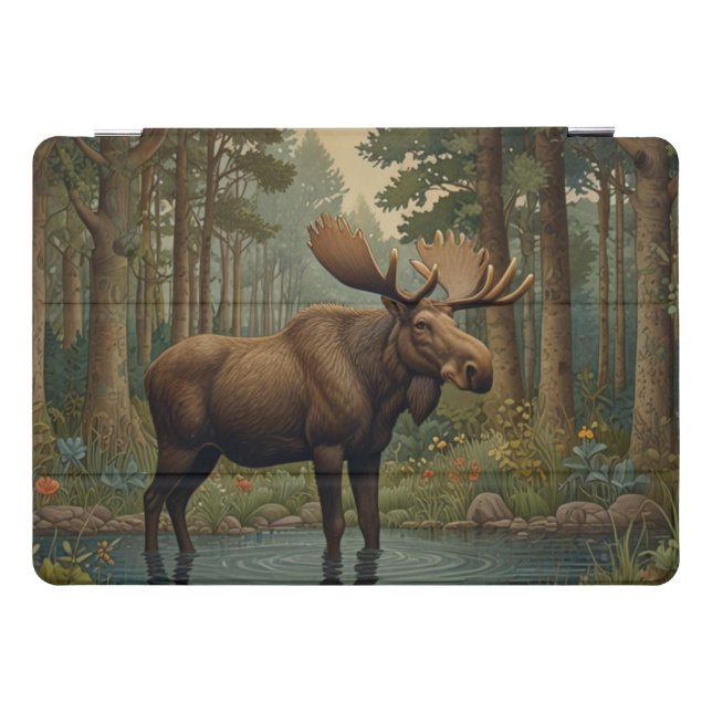 Rustic moose boho woodland forest greenery  iPad pro cover (Horizontal)