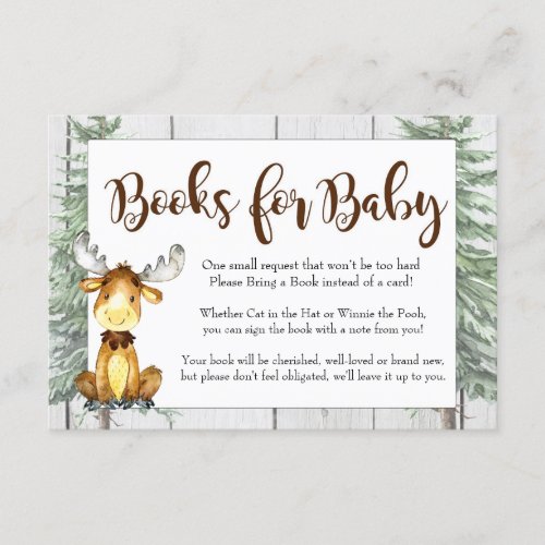 Rustic Moose Books for Baby Card