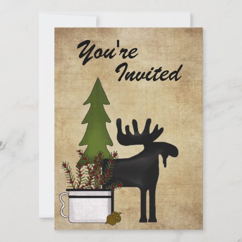 Rustic Moose Family Reunion Party Invitation