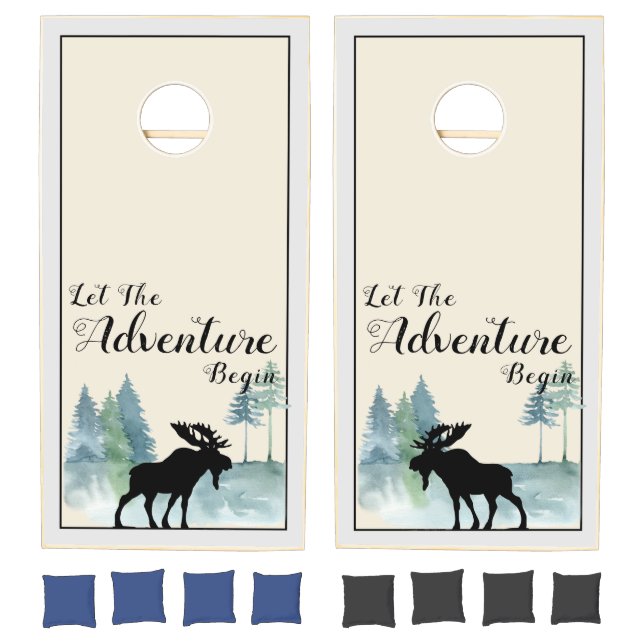 Rustic Moose Forest Cornhole Set (Set)