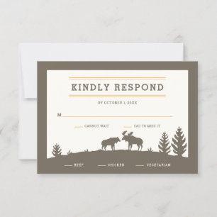 Rustic Moose Outdoor Wedding RSVP Card