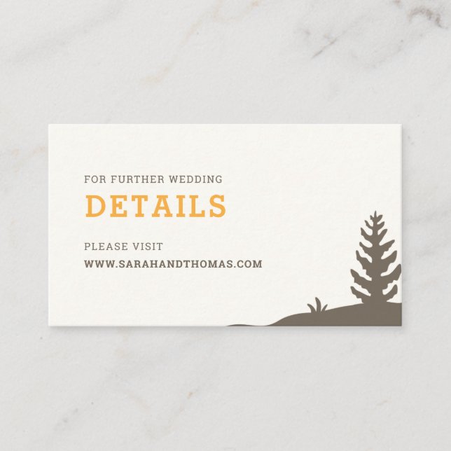 Rustic Moose Outdoor Wedding Website Enclosure Card (Front)