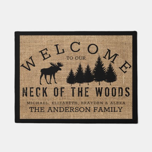 Rustic Moose Welcome to our Neck of the Woods Doormat