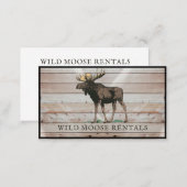 Rustic Moose Wood Cabin Bed Breakfast  Business Card (Front/Back)