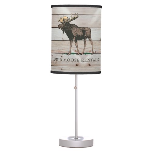 Rustic Moose Wood Cabin Bed Breakfast  Table Lamp