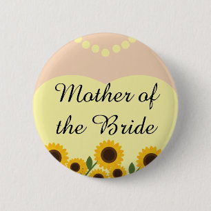 Rustic Mother of the Bride Sunflowers Wedding Pin