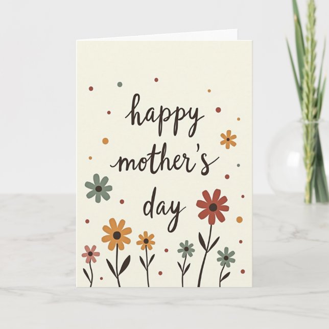 Rustic Mothers Day Blooms Card (Front)