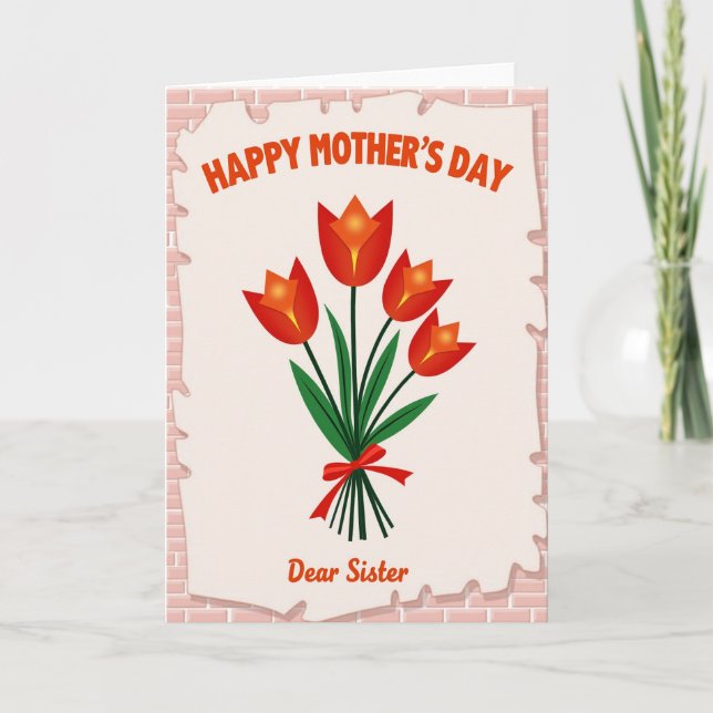 Rustic Mothers Day Bouquet Card (Front)