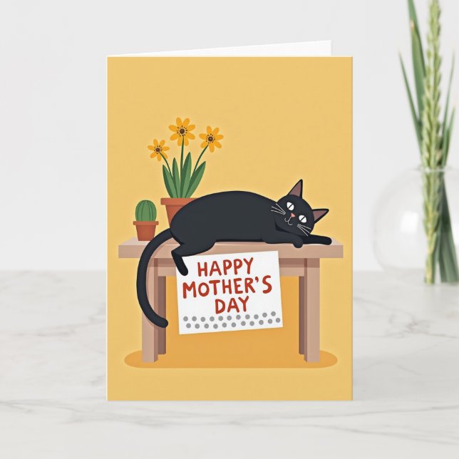 Rustic Mothers Day Cat Card (Front)