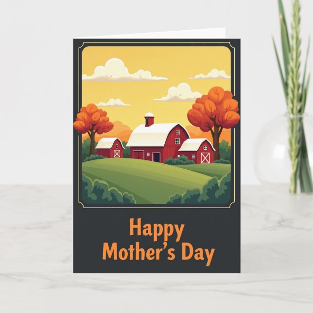 Rustic Mothers Day Scene Card (Front)
