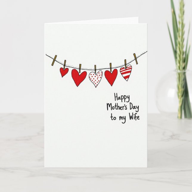 Rustic Mothers Day Wife Card (Front)