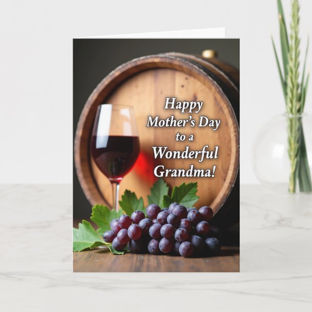 Rustic Mothers Day Wine Card (Front)