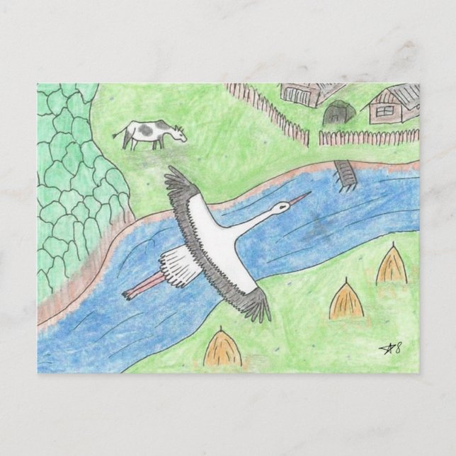 "Rustic motifs" Holiday Postcard (Front)