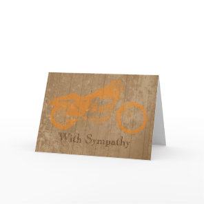 Rustic Motorcycle Sympathy Card for a Biker
