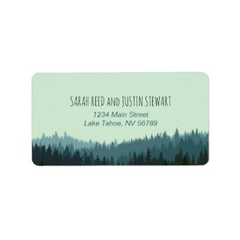 Rustic Mountain Address Label Standard Size Blue by LangDesignShop at Zazzle