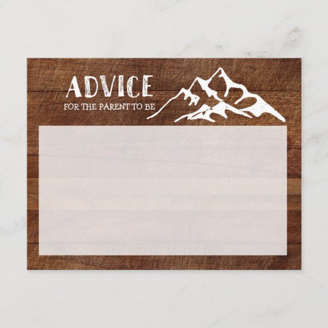 Rustic Mountain Advice for Parents Insert Card (Front)