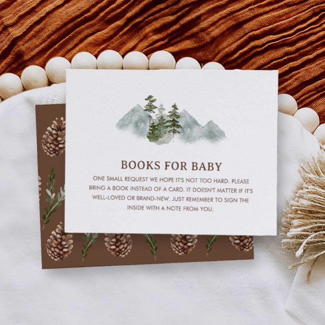 Rustic Mountain Baby Shower Books for Baby Card (Rustic Woodland Books for Baby Card)