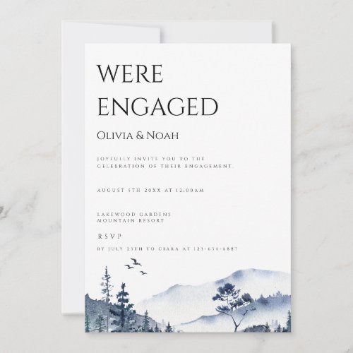 Rustic Mountain Boho Engagement Party Invitation