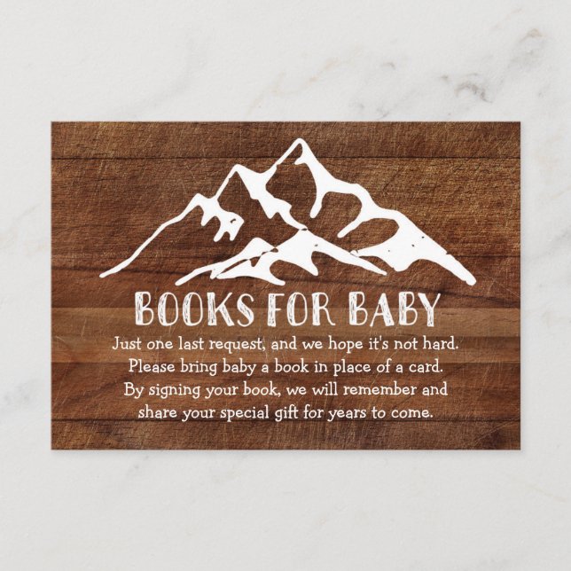 Rustic Mountain - Books for Baby Insert Card (Front)